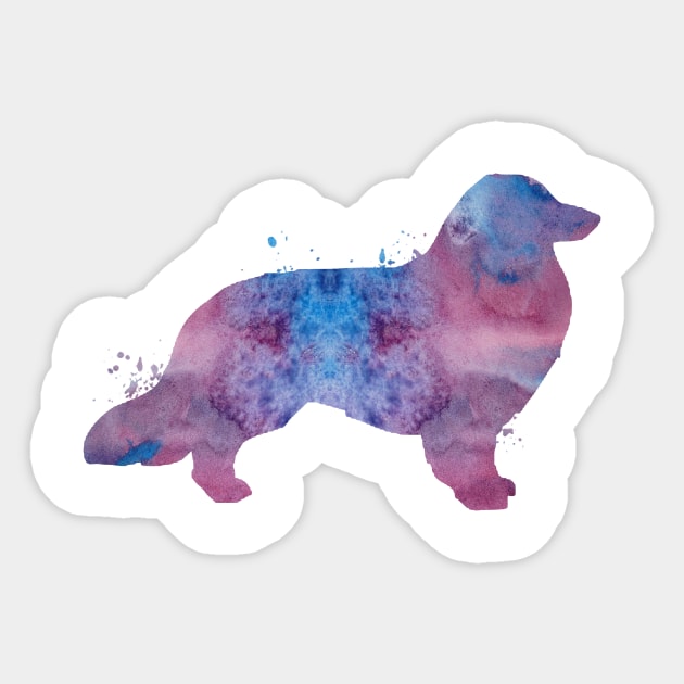 Longhaired dachshund Sticker by TheJollyMarten